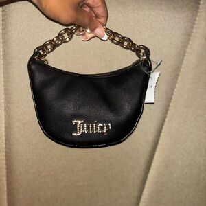 Juicy Couture Black and Gold Chain Wristlet (mini)